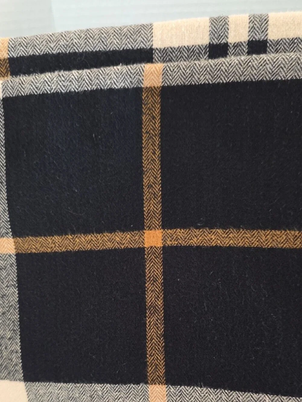 IKEA Strimklover Black, Cream Gold Brown Plaid Flannel Cotton King Duvet Cover